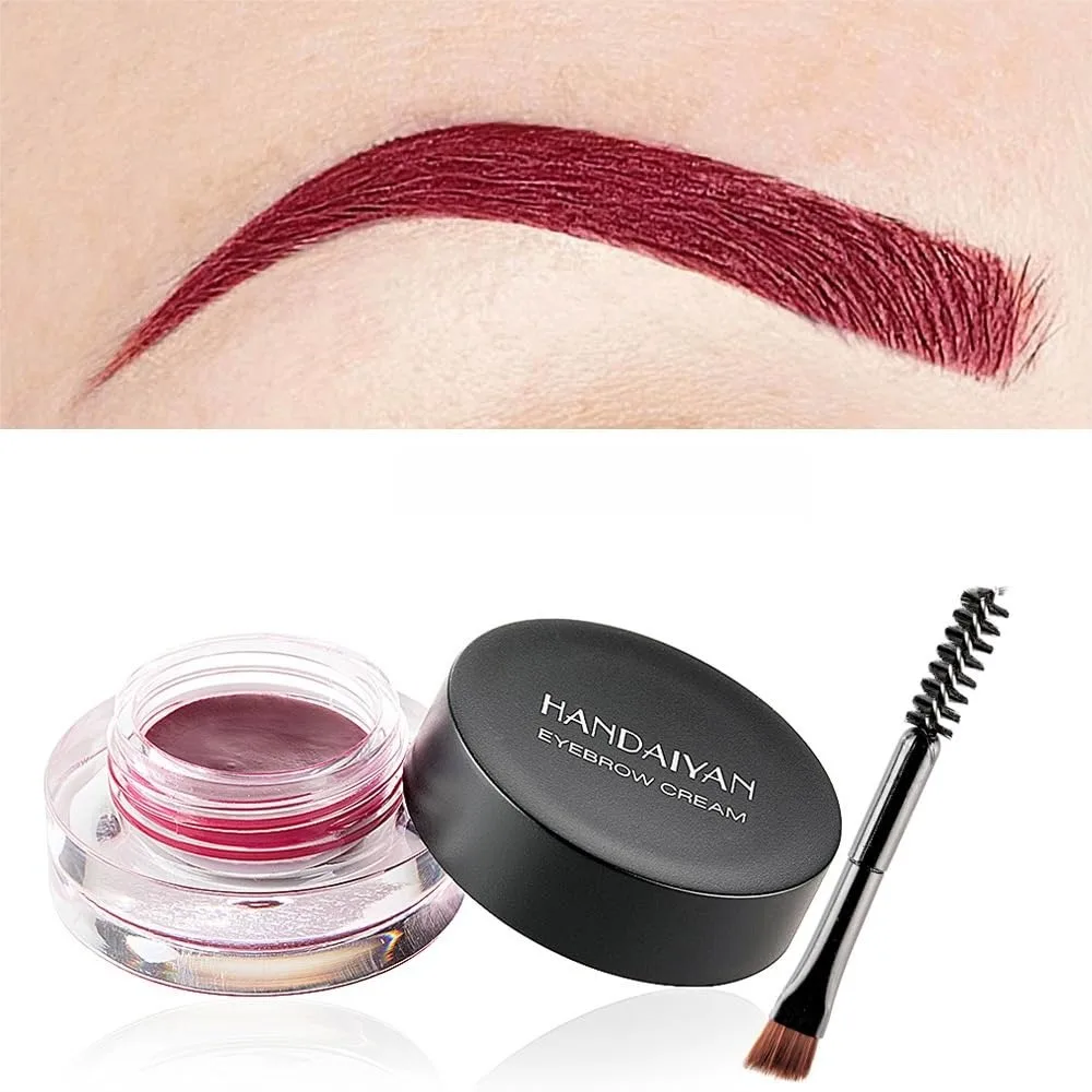 

12 Colors Eyebrow Pomade, Long Lasting Waterproof Cream Gel for Filling & Shaping Tinted Eyebrows with Brush