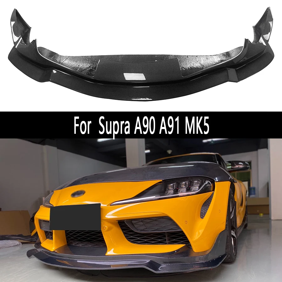 

For Toyota Supra GR A90 A91 MK5 2019+ Carbon Fiber Car Front Bumper Splitter Front Lip Chin Spoiler Diffuser Parts
