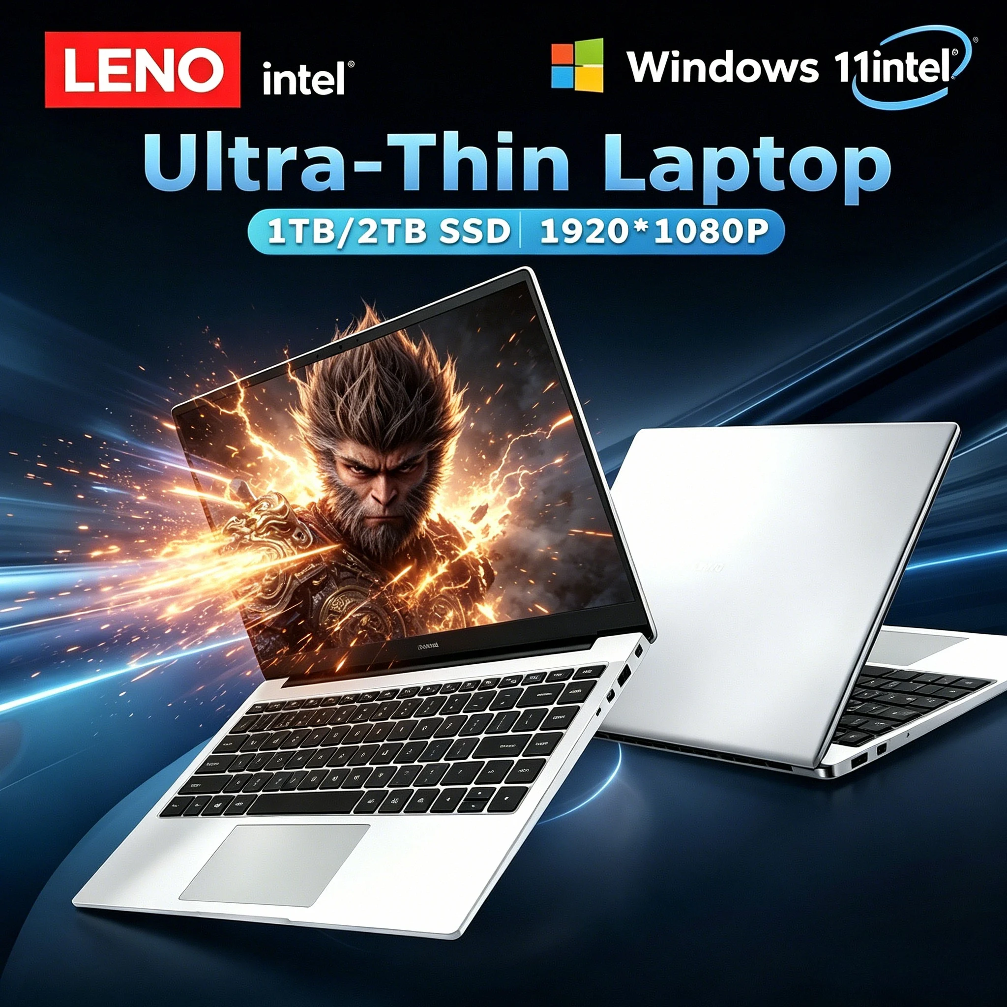 LENO 15.6" Ultra Slim Laptop Intel Core i9-10980HK Windows 11 Pro 16GB DDR4 1TB SSD Portable Gaming Office Business Notebook PC