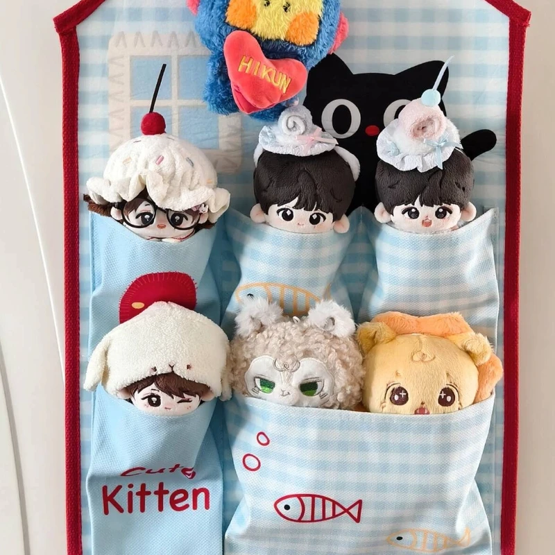 The "Doll'S Home" Is Suitable For 13-18cm Doll Storage Cute 5-Grid House Shaped Doll Display Bag Which Can Accommodate 5-6 Dolls