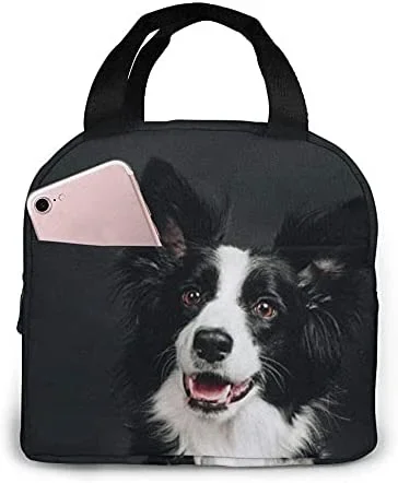 Lunch Bag Young Border Collie Dog Lunch Box Insulated Bag Tote Bag For Men/Women Work Travel