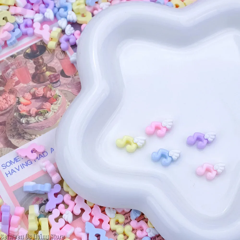 30Pcs Mixed Nail Art Charms - Cute Mini Wings & Musical Symbols, 3D Rhinestone Decorations for DIY Nail Art & Craft view 3