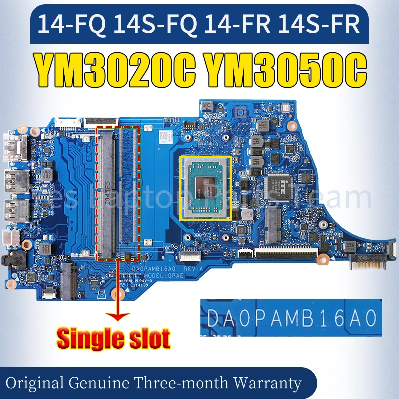 DA0PAMB16A0 For HP 14-FQ 14S-FQ 14-FR 14S-FR Laptop Mainboard M03771-601 YM3020C YM3050C Notebook Motherboard