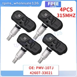 車のタイヤ圧力センサー,Tpms,toyota,カムリ,ハイランダー,ランドクルーザー,Rav-4,lexus gs350,lx470,PMV-107J, 42607-33021, 315mhz,4個