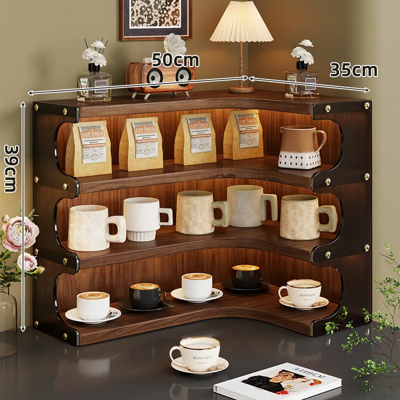 HYS cup storage rack desktop corner water cup holder tea set tea cup finishing rack coffee corner dining side cabinet  rack