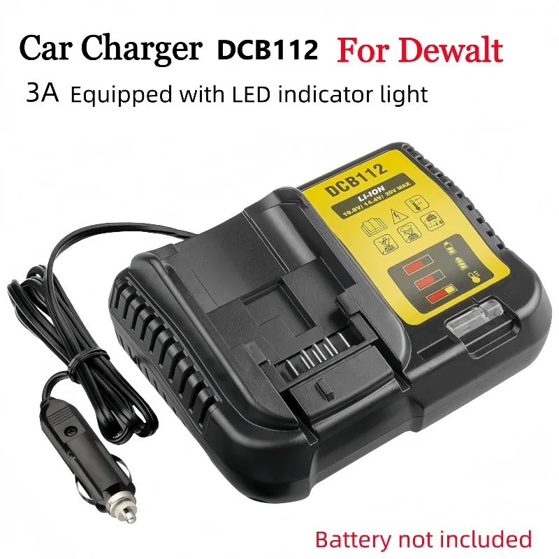 dewalt cigarette lighter charger Portable DCB112 car charger for DeWalt 12V/20V Li-ion battery, with cigarette  lighter plug LED indicator light for DCB200 DCB612