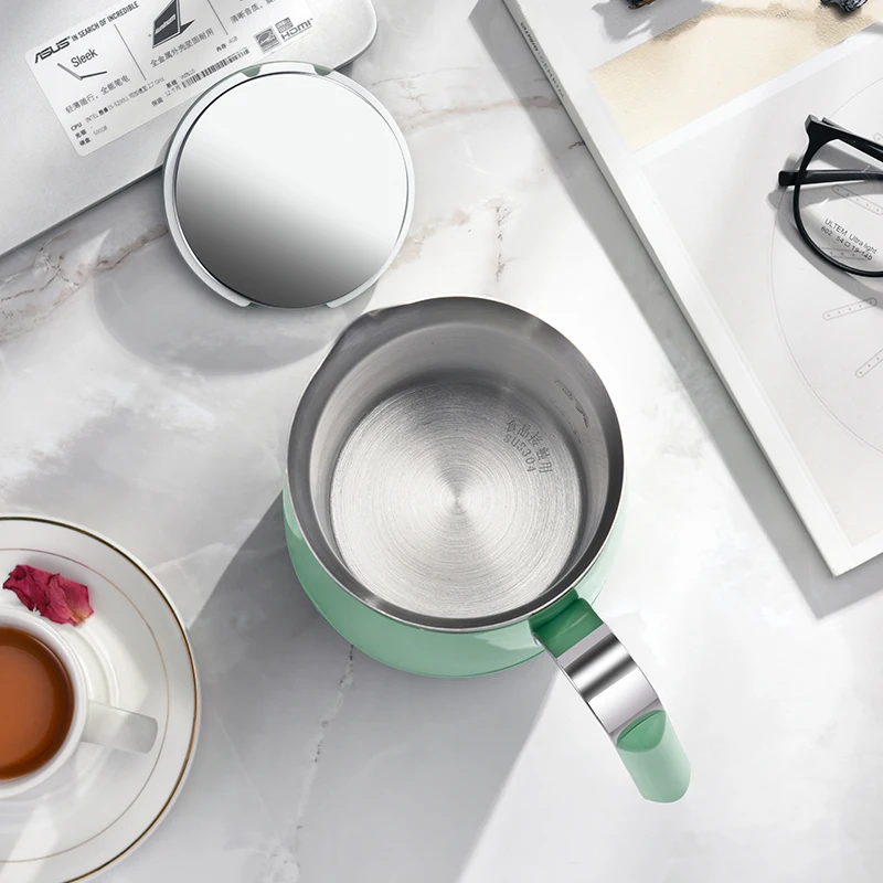 500ml Mini Electric Kettle Temperature Control Teapot Multi-functional Stew Cup Portable 304 Stainless Steel Boiling Kettle 600W