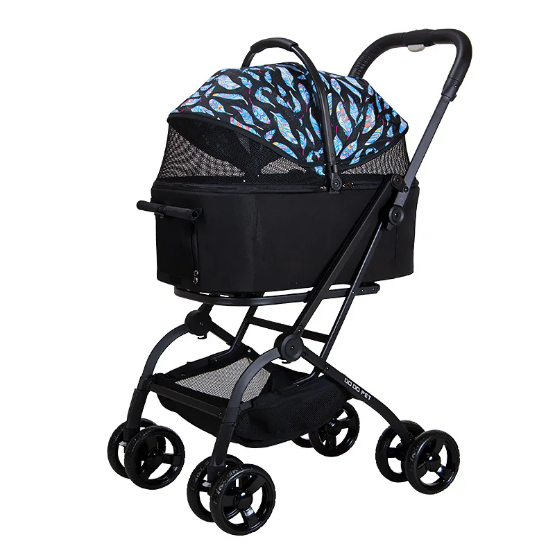 Portable Outdoor Pet Cart with High Appearance Value and Landscape Separation Portable Foldable Cat Stroller with High Quality