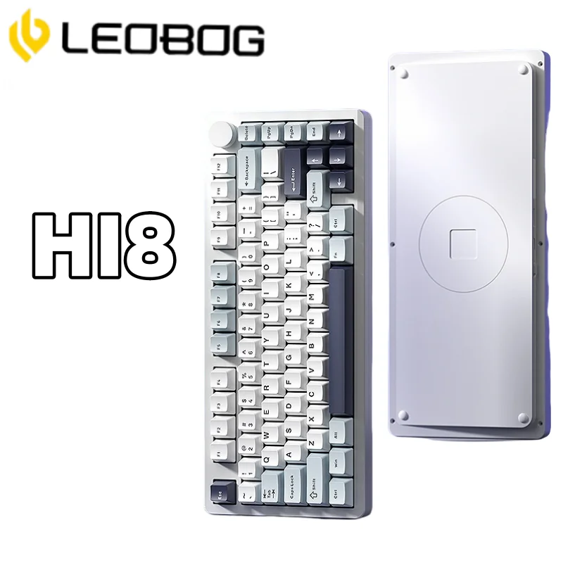 Imagem -05 - Leobog-teclado Mecânico de Alumínio Bluetooth sem Fio Rgb Estrutura Personalizada Botão de Metal Hi8 Três Modo Acessório Presente