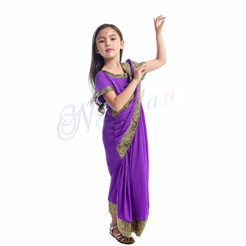 Vestido de Sari indio de Bollywood para niñas, ropa tradicional India para niños, fiesta