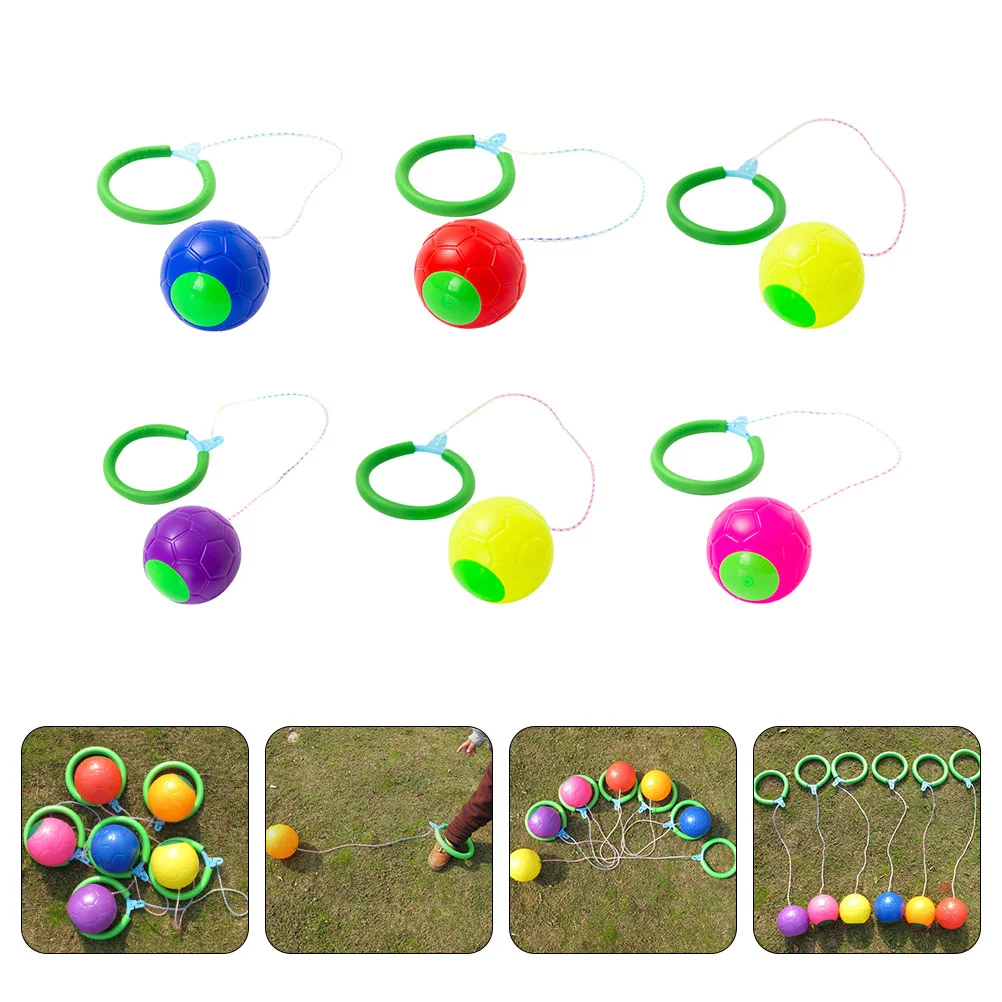 6 Pcs Bucket Stilts for Children Sponge Ring Jumping Ball Outdoor Toys Ankle Rope Balls Skipping