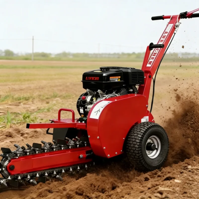 Customized 7/15HP New Ditching Machine Max Depth 600mm EPA EU5 Portable Walking 600mm Zanjadora Biocipcatore Mini Chain Trencher