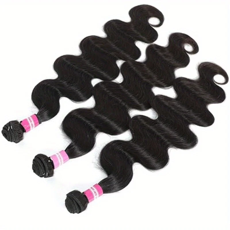 Human Hair Bundles 16 18 20 Inch Body Wave Bundles Human Hair 100% Unprocessed Extensions Natural Black