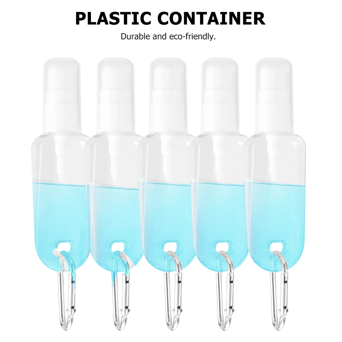 5pcs Travel Hand Bottles Refillable Portable Plastic Containers For Women Leakproof Empty Bottles With Hook