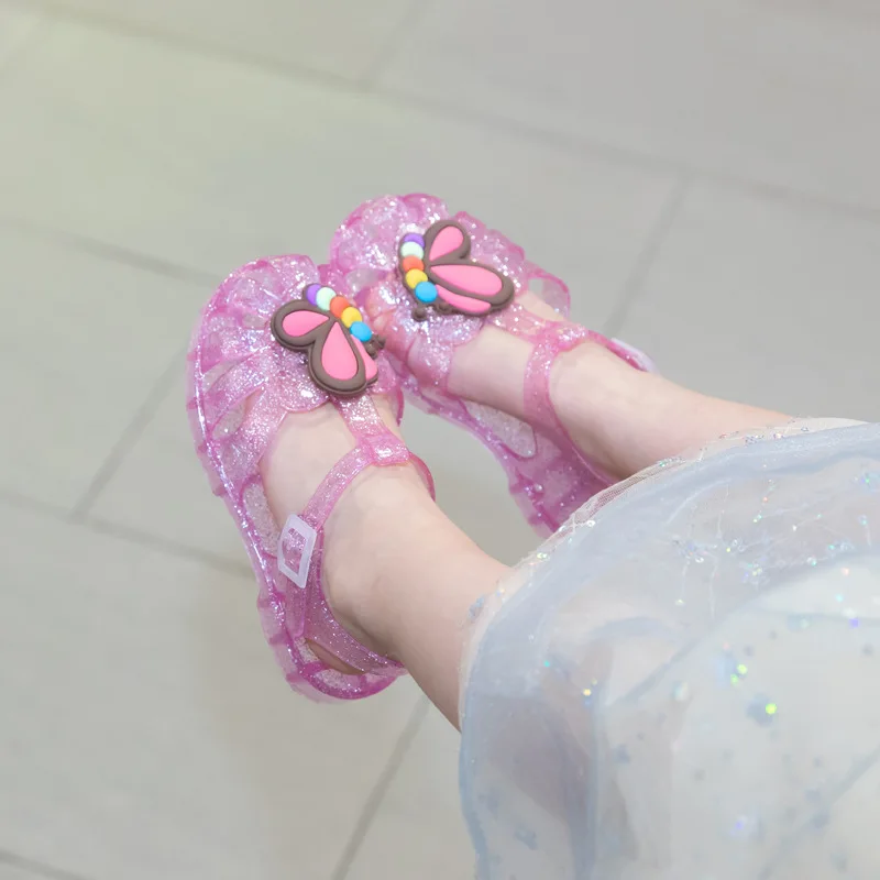 

Детская повседневная обувь ​ Сандалии, пляжная обувь с героями мультфильмов, летняя обувь из ЭВА для девочек, нескользящая черная, розовая обувь с мягкой подошвой, размер 25-35