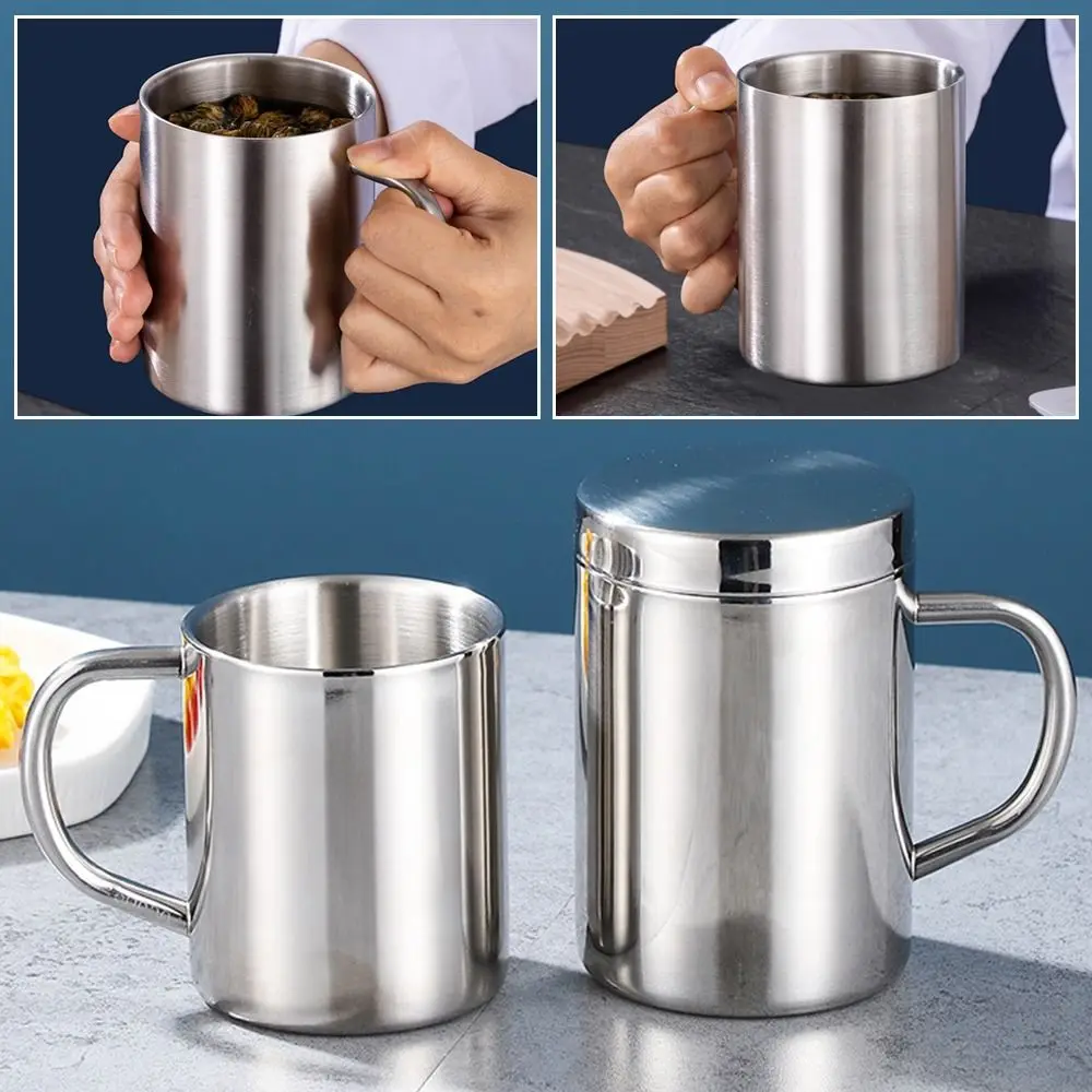 1Pcs 200/300/400ML Stainless Steel Coffee Mug Double Layer Anti-scalding Cup Portable Drink Beer Tea Juice Thermal Tumbler