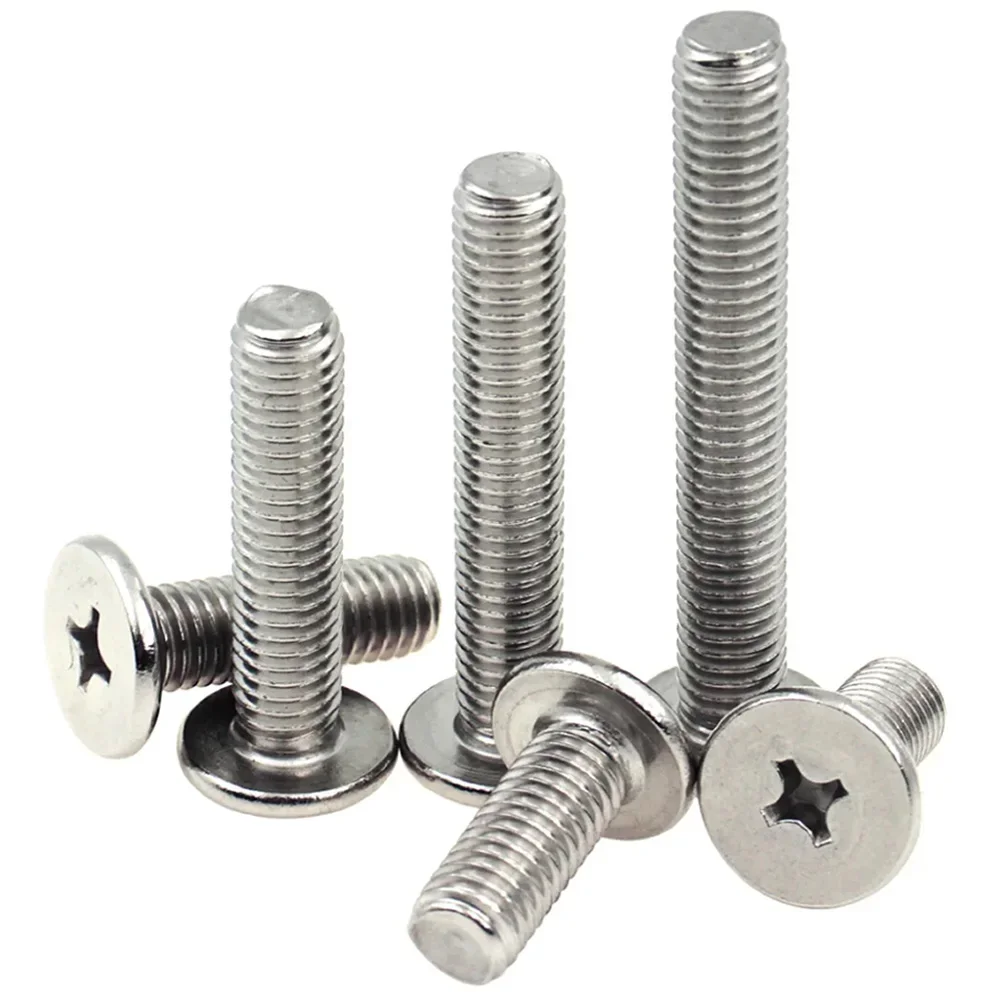 5/10/20pcs M1.4 M1.6 M2 M2.5 M3 M4 M5 M6 M8 CM 304 Stainless Steel Ultra-thin Super Low Profile Phillips Cross Bolt Screw