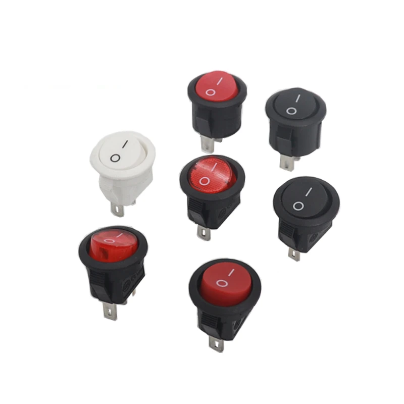 【5PCS】KCD1 2PIN 15mm On/Off Round Boat Rocker Switch DC AC 3A/250V Car Dash Dashboard Track Dropshipping