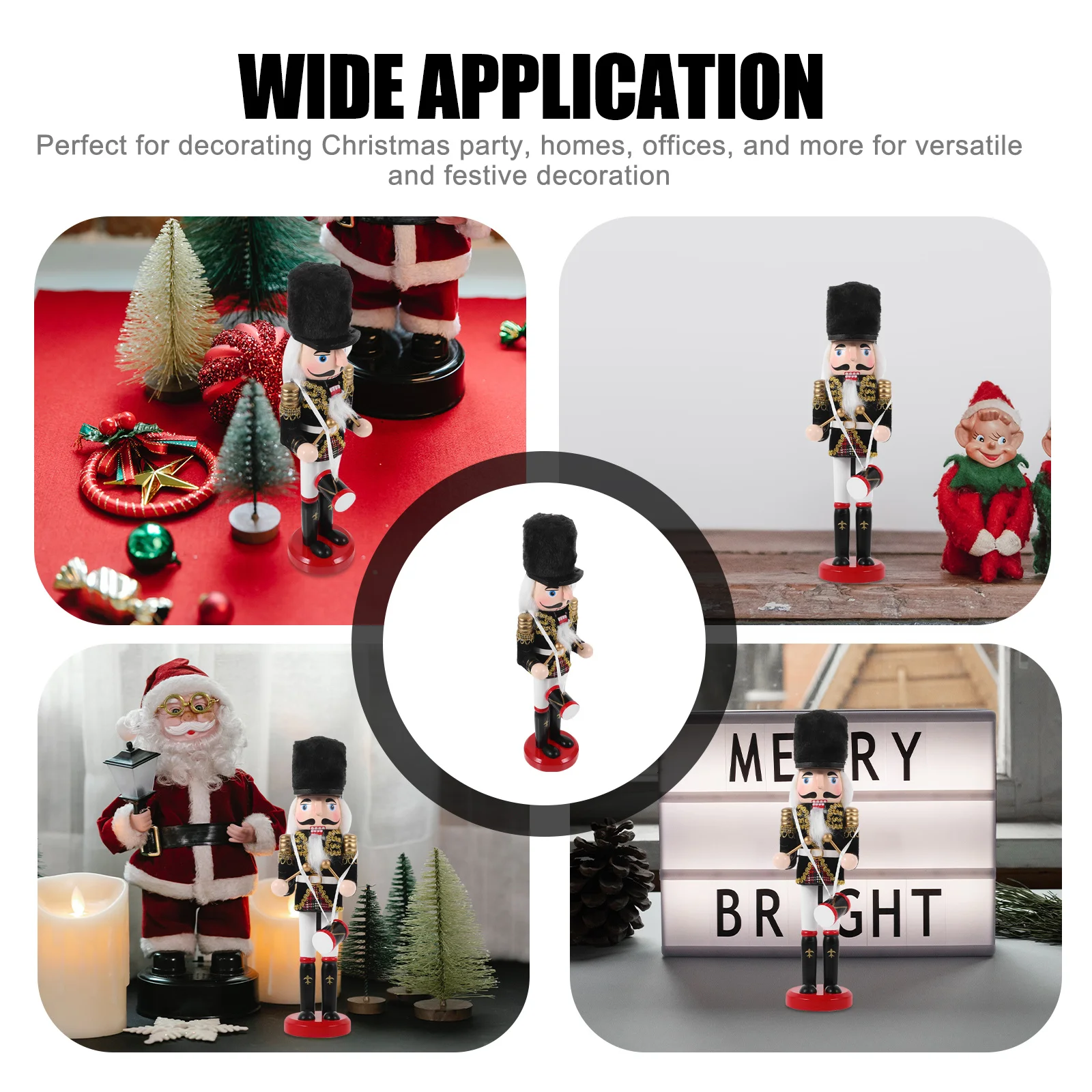 

Wooden Nutcracker Figurines Small Christmas Decor Holiday Ornament Desktop Xmas Party Supplies Indoor Outdoor Display