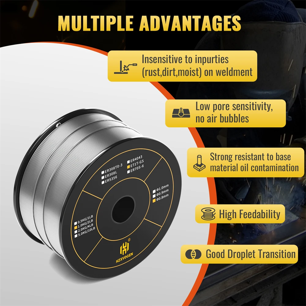 Hzxvogen 0,8mm 1kg mig schweißen flussmittel kern draht gaslose drähte eisens ch weißen kohlenstoffs tahl mig schweiß zubehör für löt werkzeug