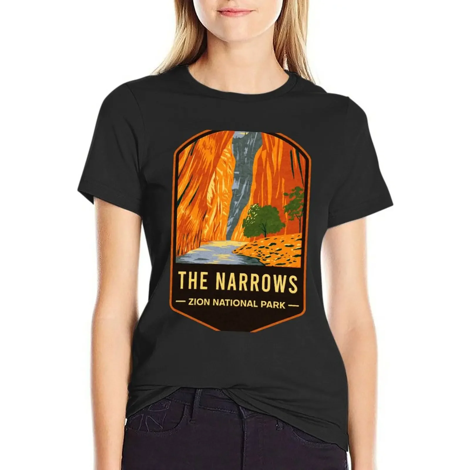 

Zion National Park The Narrows T-Shirt plus size tops shirts graphic tees Women's t-shirt