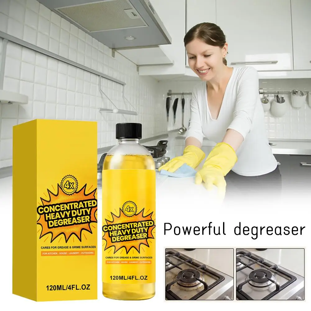 

Concentrated Kitchen Degreaser, 4X Strength All-Purpose Grease Cleaner for Home Use for Stubborn Kitchen & Household Grime