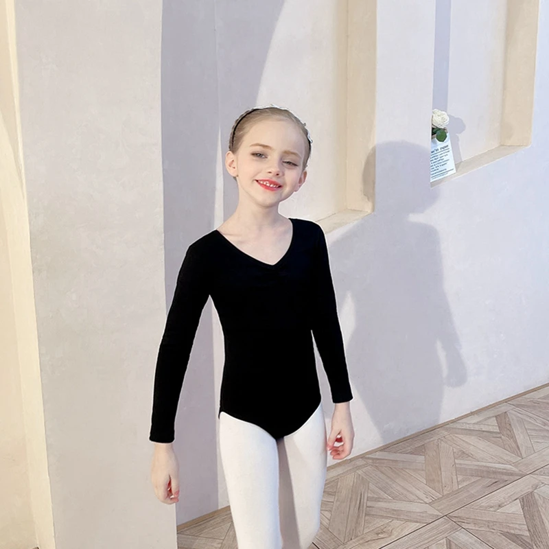 Girls Gymnastics Dancewear Ballet Dress for Girls Long Sleeve Dance Costume Cotton Kids Leotard Leotard for Ballet Training Wear