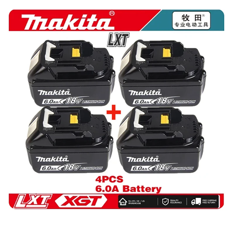 100% Genuine Makita 6Ah/5Ah/3Ah for Makita 18V Battery BL1840 BL1830B BL1850B BL1850 BL1860 BL1815 Replacement Lithium Battery