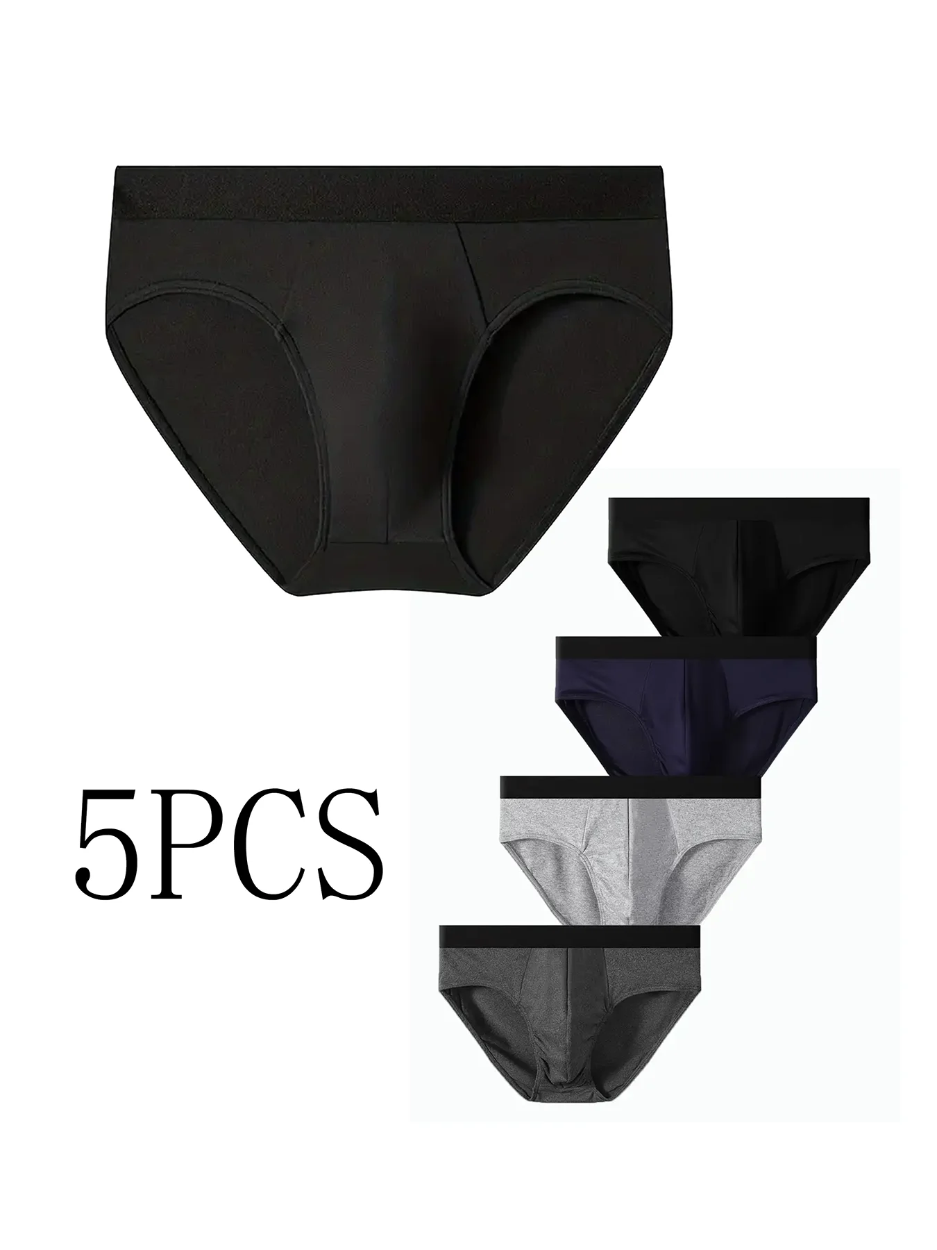 5 قطعة/المجموعة ملابس داخلية للرجال بلون الرجال ملخصات عالية تمتد سراويل تنفس موضة الرجال Underpant حجم كبير ملخصات #1