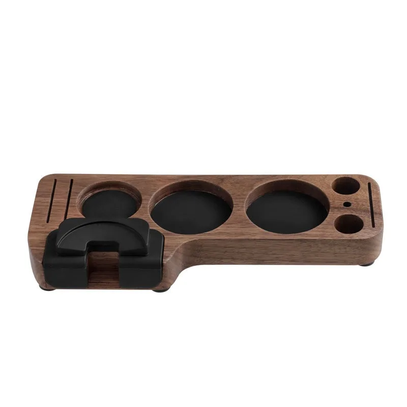 Coffee Tamper Mat Station Stand Portafilter Holder Support Base Rack Walnut Wood For 51MM 54MM 58MM Espresso Accessories Barista