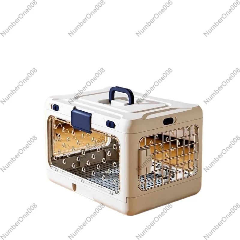 Pet Airline Approved Carrier, Foldable Cat Travel Crate for Car, Portable Small Dog Kennel with Ventilation