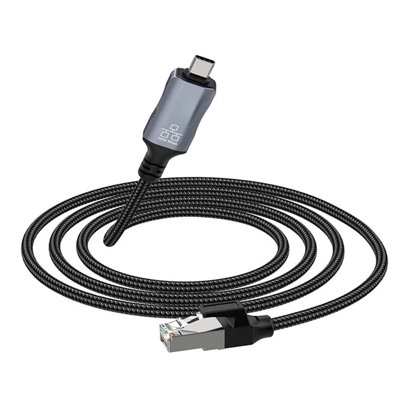 QWE-RJ45 Ethernet Adapter Cable USB Type-C To Gigabit Connection For Pro And Other Laptops