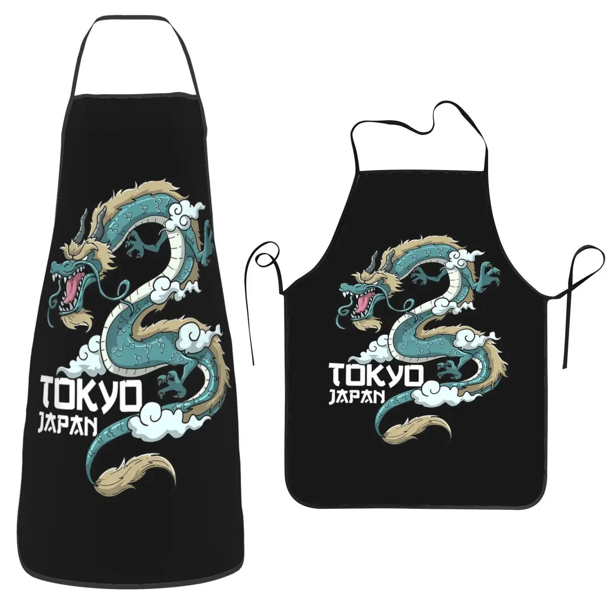 Tokyo Japan Dragon Tradition Asian Japanese Tattoo Aprons Chef Cuisine Tablier Bib Kitchen Cleaning Pinafore for Women Men