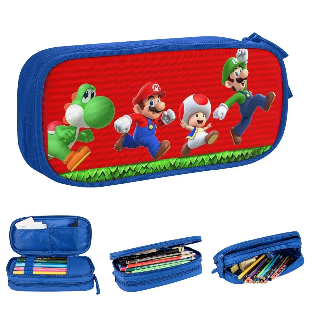 Super Marios Game Pencil Cases Pen Holder Bags Girls Boys Large Storage Office Gift Pencil Pouch