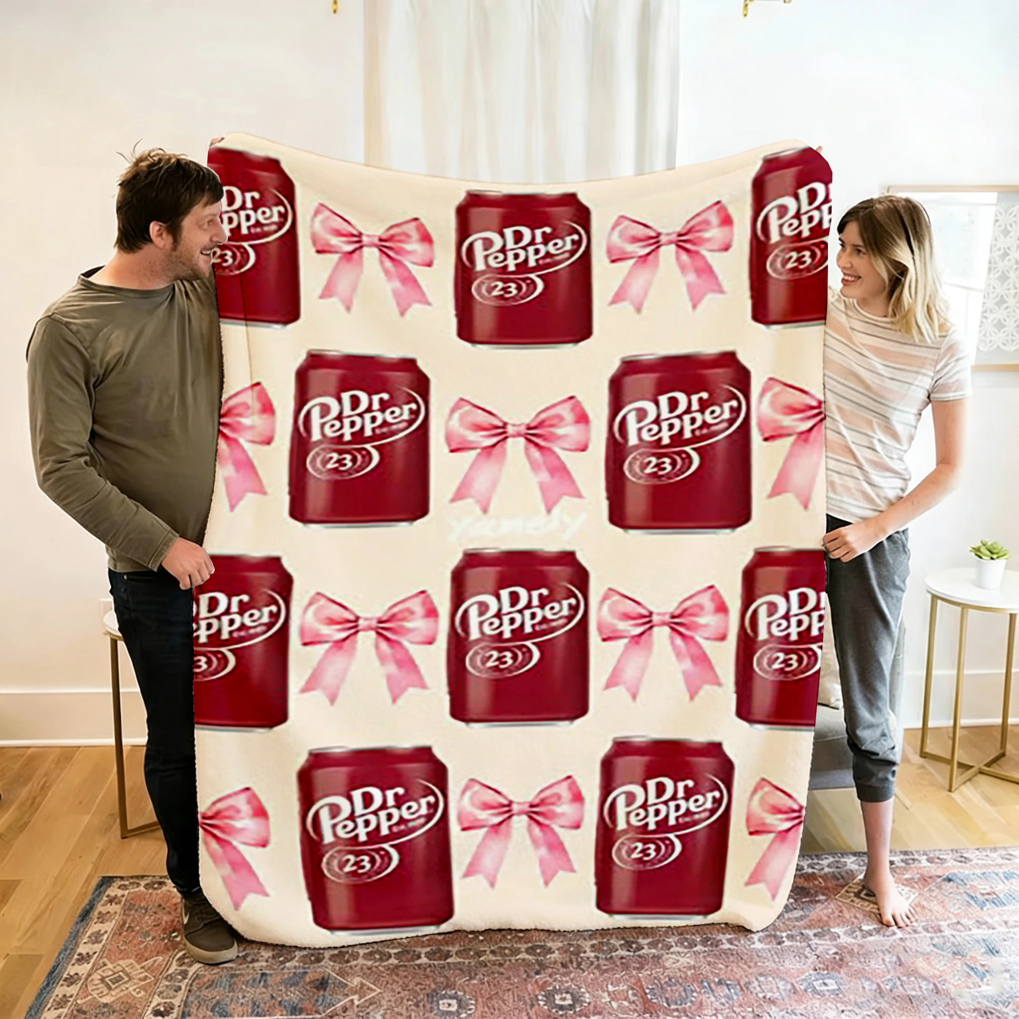 

Unique Dr. Pepper Print Flannel blanket,Ultra-soft,Perfect for Sofa,Bed, Office,Travel, Picnic, Ideal Gift for Men and Women