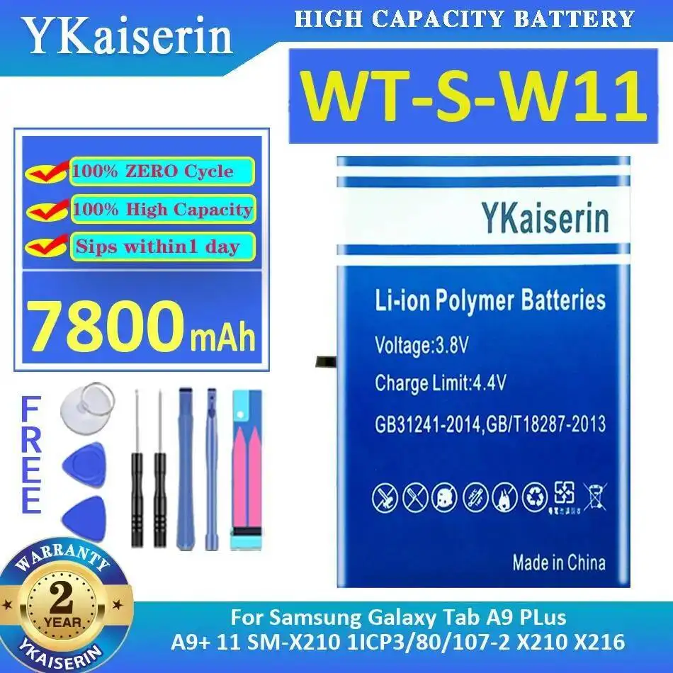 

Tablet Battery WT-S-W11 7800Mah For Samsung Galaxy Tab A9 Plus A9+ 11 SM-X210 1ICP3 80 107-2 X210 X216