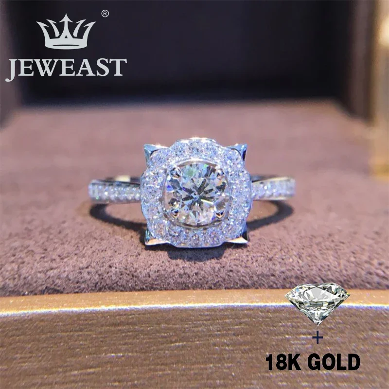 Natural Diamond 18K Gold Pure Gold Ring Beautiful Gemstone Ring Good Upscale Trendy Classic Party Fine Jewelry Hot Sell New 2025