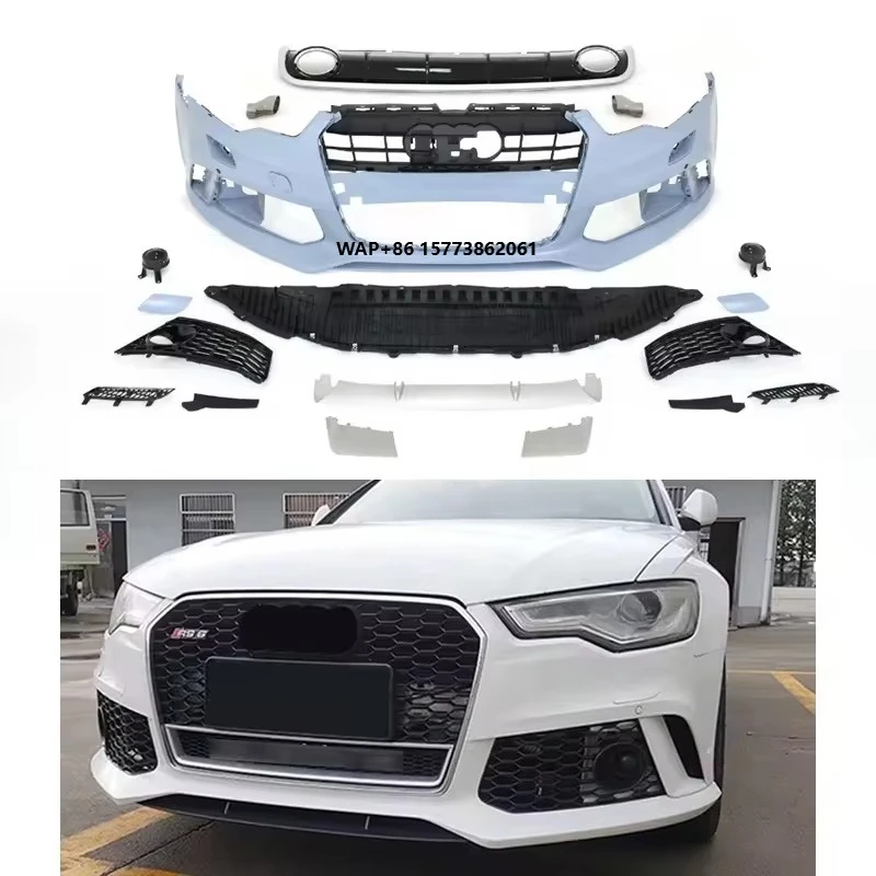 

Wholesale Auto PP Material A6/S6 to RS6 Style Modified Body Kit Front Bumper for A6 12-15y Full Set