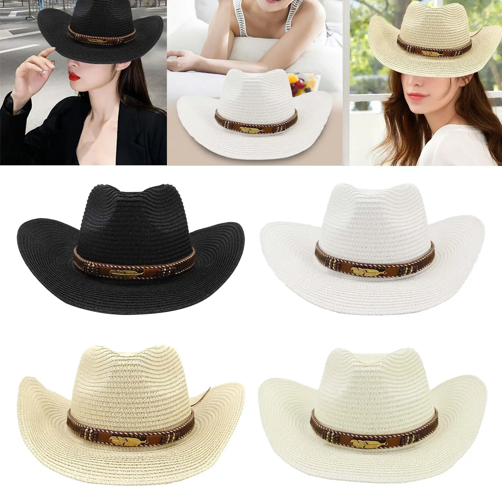 Western Style Cowboy Hat, hat Hats Women Hats for Horseback Riding Unisex