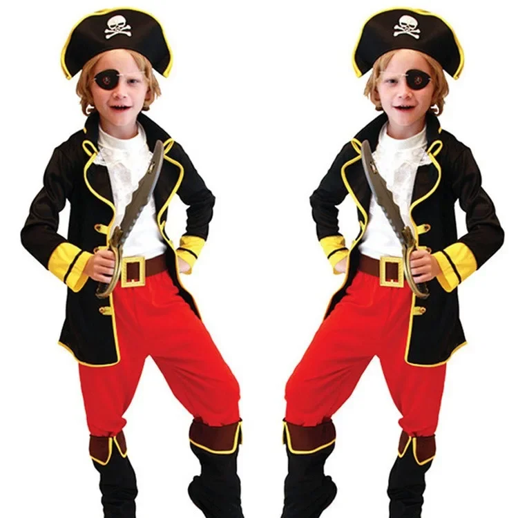 Halloween costumes, make-up stage children's Caribbean children's little pirate costumes