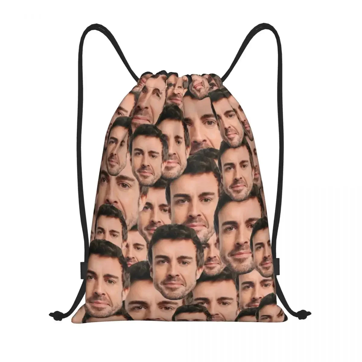 Custom Alonso Head Drawstring Bags Women Men Lightweight Fernando Sports Car Sports Gym Storage Backpack