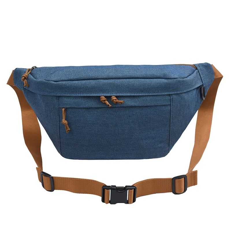 Women Chest Bags Street Style Waist Bag Denim Shoulder Bag Unisex Large Capacity Fanny Packs Casual Crossbody Belt Bag