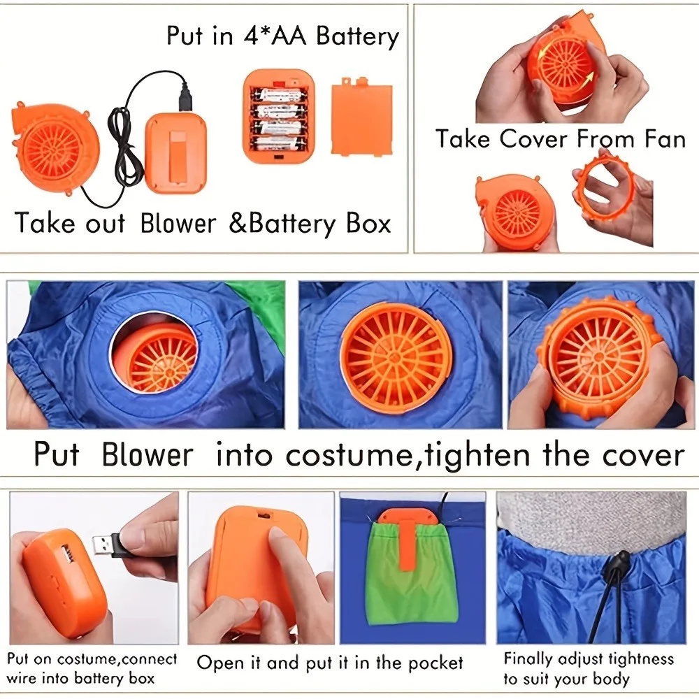 Costume gonfiabile di Halloween Lucky Cat Set di bambole di ruolo per spettacoli teatrali di Halloween per -4'11"-6'3")