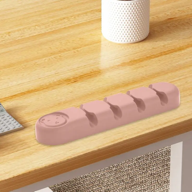 Adhesive Cord Holder Four Holes Silicone Cable Holder Clip For Desktop Home And Business Cable Management For Nightstand For