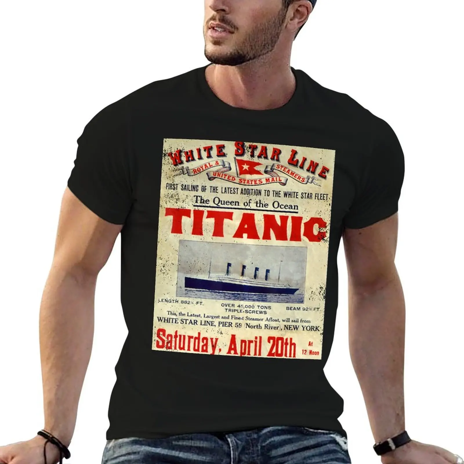 

Titanic Sailing Gift Poster V T-Shirt man t shirt luxury graphic t shirts for man T-Shirt