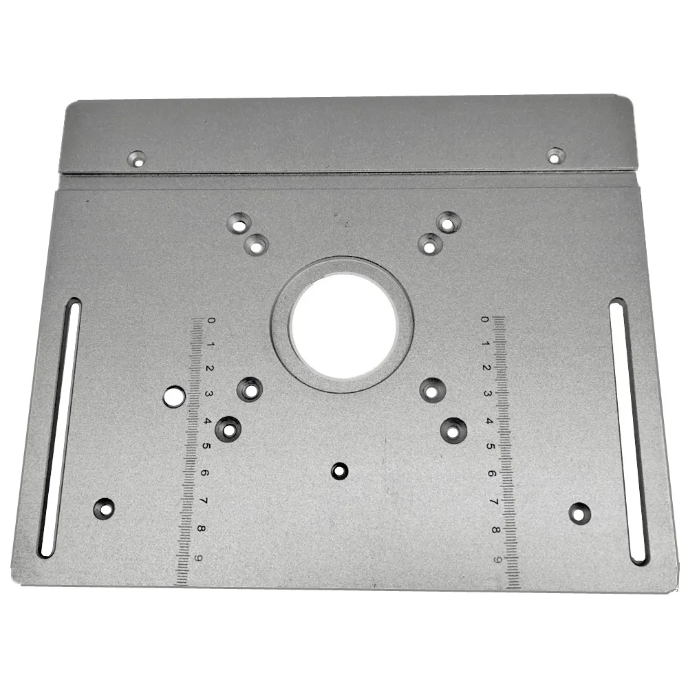2-in-1-Aluminium-Frästisch-Einsatzplatte, elektrische Holzfräse, Trimmmaschine, Flip-Platte, Installationslochabstand 85 x 85 mm, 70 x 60 mm – Detail 15