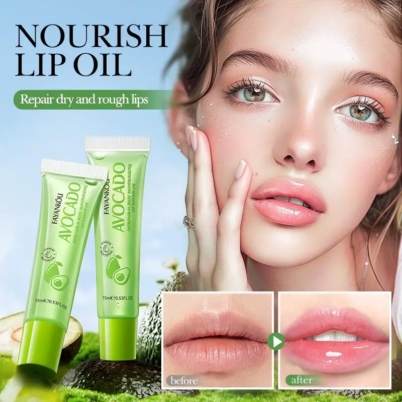 

Avocado Moisturizing Lip Oil 15ml Increase Lip Elasticity Reduce Fine Lines Brighten Moisturizing Lip Care