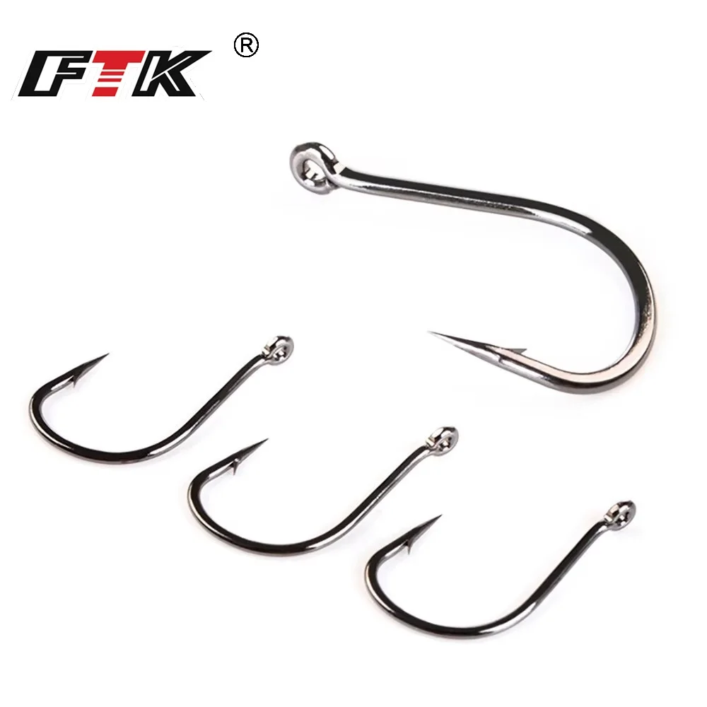 FTK 7-10 قطع خطافات صيد IZUMEZINA من الفولاذ عالي الكربون مقاس 2-22 #   ملحقات خطافات صيد سمك الشبوط المفردة