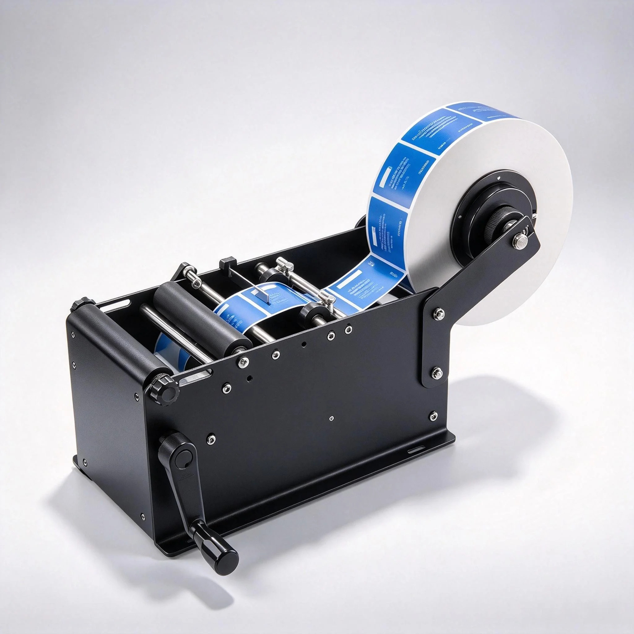 Manual Round Bottle Labeling Machine, Hand Sticker Label Applicator for Beer Cans Wine Bottles Packaging