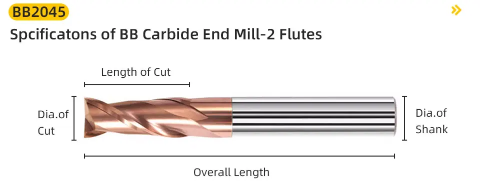 Swybb Schaft fräser 2f Voll hartmetall cnc 2 Nuten Schlitz fräser Bearbeitung Metall Aluminium Stahl Holz 55hrc Schneidwerk zeug 1mm ~ 20mm – Detail 21